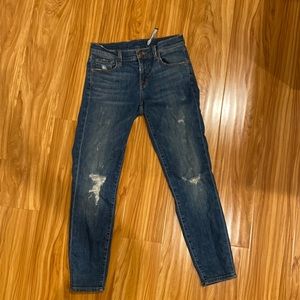 Distressed j brand cropped jeans